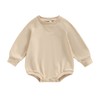 Engofs Newborn Baby Girl Boy Sweatshirt Romper Solid Color Long