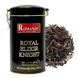 Romanov Tea | Royal Elixir Knight | Big Leaf Tea | Metal Tin | GMO Free | Gluten Free | Dairy Free | Sugar Free | 100% Natural | 250 g (1)