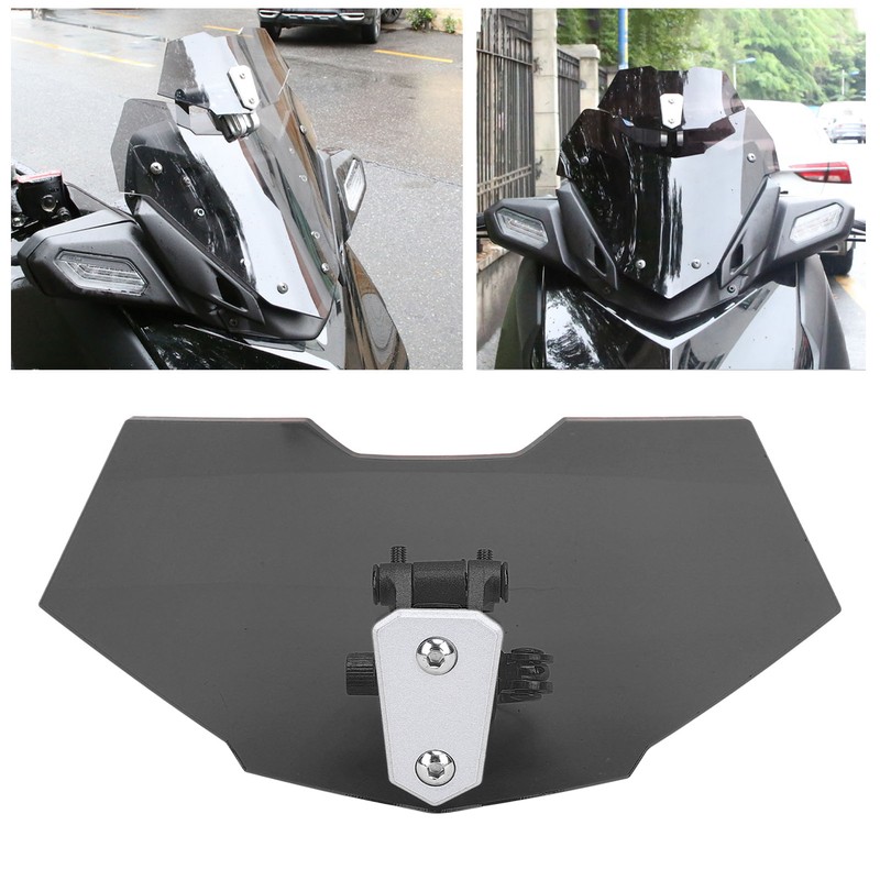 Motorcycle Windshield Acrylic Heightened Adjustable Clip On Wind Deflector Windscreen