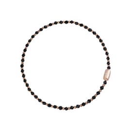 BREIL - Magnetica System Collection TJ3048 Women's Necklace - Stainless Steel Necklace with Polished Steel Balls (Pink IP) and Faceted Onyx Balls - Maximum Length 45 cm, Stainless steel, steel, Onyx