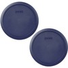 Pyrex 7402-PC Dark Blue 6/7-Cup Round Plastic Food Storage Lids,