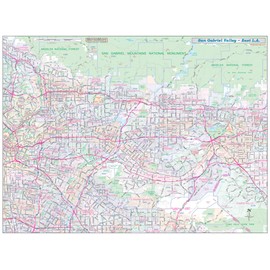 San Gabriel Valley-East Los Angeles Vicinity Wall Map (48" x 36") w/Zip Codes (Paper)