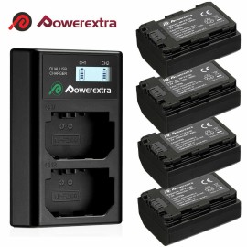 Powerextra NP-FZ100 Battery / LCD Charger For Sony ILCE 9 A9 A7RM3 A7RIII a7 III Camera - 4x NP-FZ100 Battery+Charger