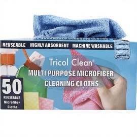 Tricol Clean 50PK Professional Reusable Lint-Free Microfiber Edgeless Highly Absorbent Square Cleaning Cloths Wipes for Carcolor: Orange, Size: 12 x 12