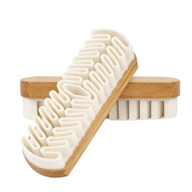 Suede Shoe Brush, specifically Designed for Shoes, Jackets, Handbags, Sofas, Clothing, and Furniture. Wooden Handle, decontamination Tool (2-Piece Set)