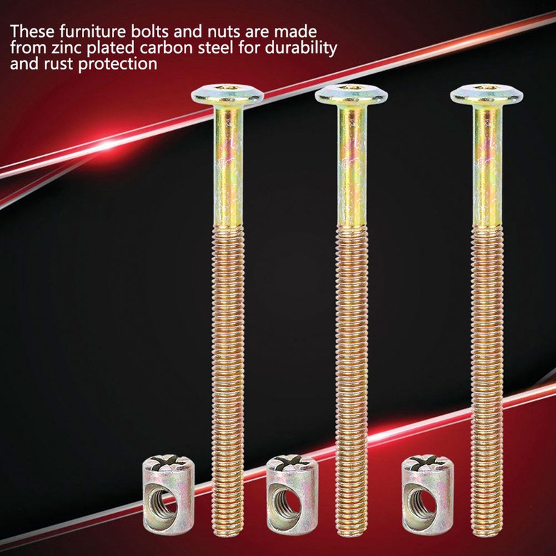 Luatoxry M6 x 80mm Bunk Bed Replacement Hardware, 10Pcs Nuts