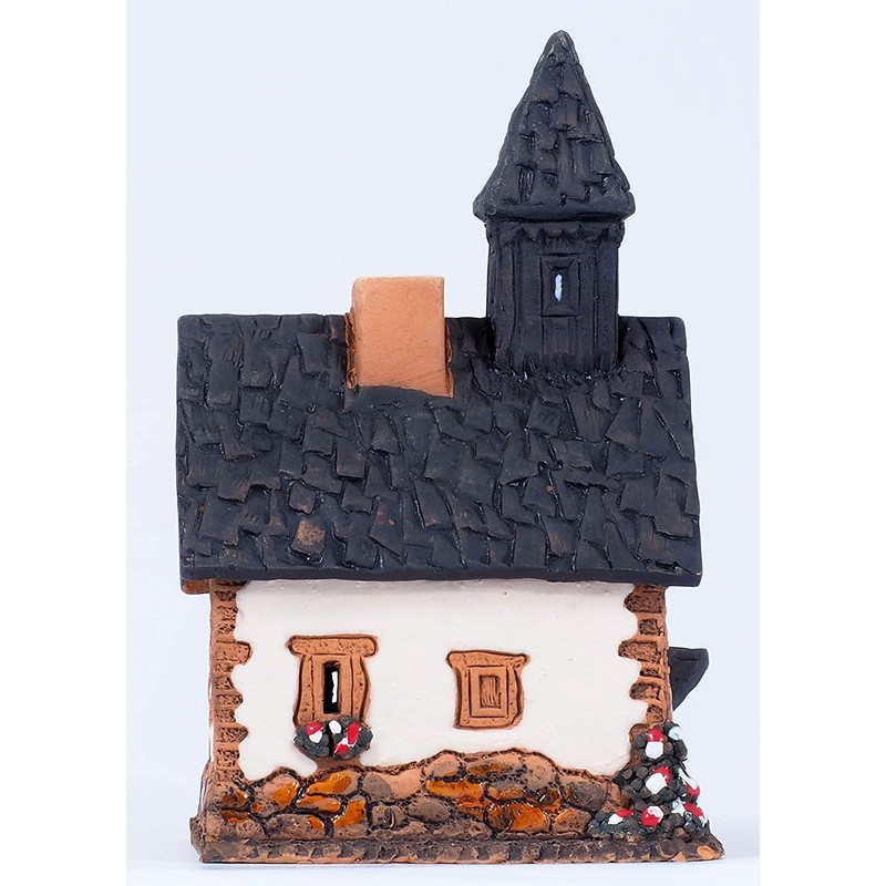 Midene Ceramic Smoker House, Handmade, Artistic Miniature, Chapel in Tyrol,