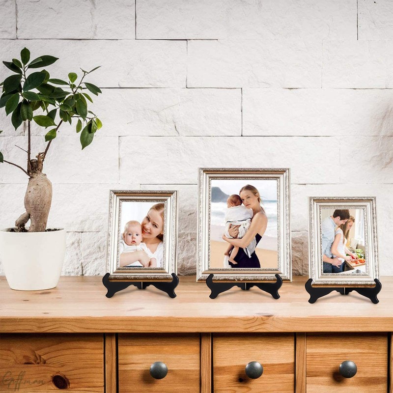 Guffman 12 Inch Wooden Display Stand - Black Wood Plate