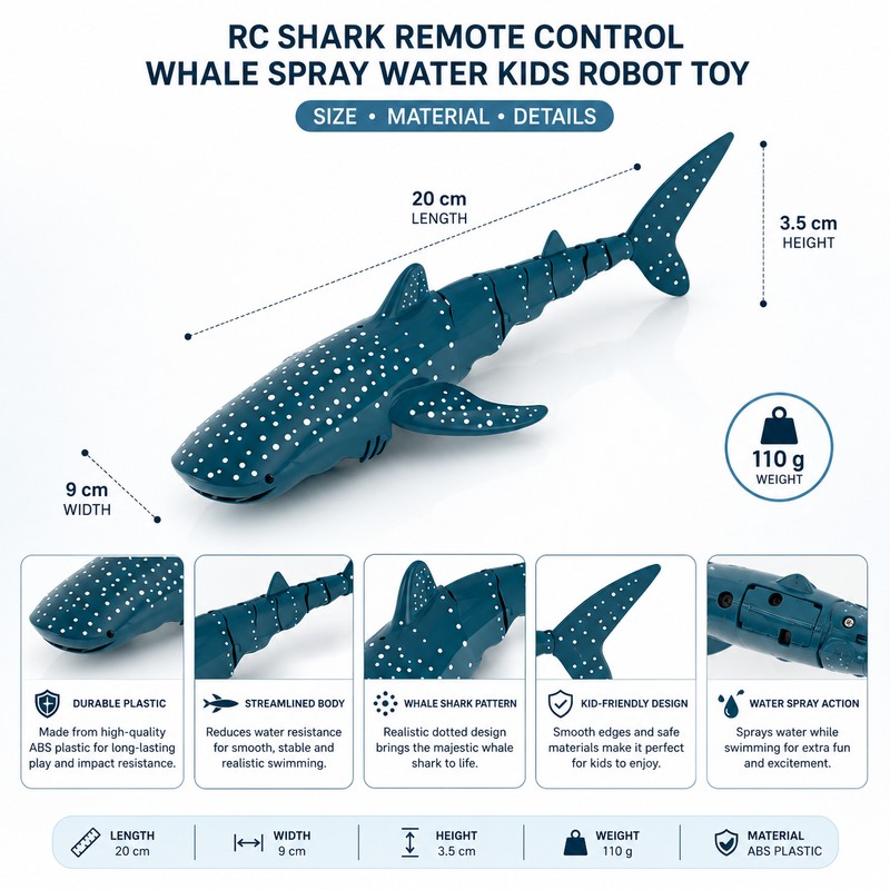 RC Shark Water Toy for Kids’ Pool Play – Remote