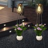 2 Pack Solar Lights Outdoor with Plant Stands, Solar Floor