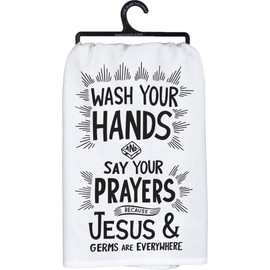 Primitives by Kathy Decorative Kitchen Towel, 28" x 28", Black, White