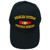 Disabled Veteran Proudly Served Baseball Cap Black Hat Army Navy