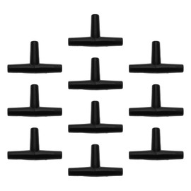 INFINAUTO Plastic Hose Barb Fittings, 3/16" T Shaped 3 Way Barb Fitting Plastic Black, 10 Pcs