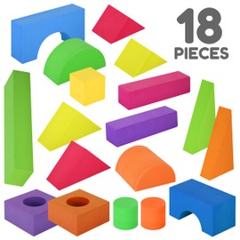 LOLO TOYS Large Building Foam Blocks for Toddlers – Giant Jumbo Big Building Blocks (18 Pieces)