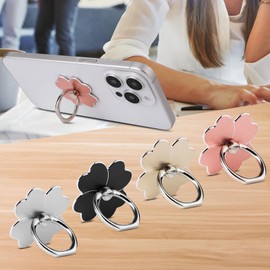 4pc-Cell Phone Ring Stand,Cell Phone Ring Holder Flower,360 Rotate and 180°Angle Adjustable Metal Finger Ring Socket Grip Kickstand for Smartphones