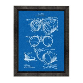 Welding Goggles Patent Art Blueprint Print in a Beveled Black Wood Frame (16" x 20") M12553