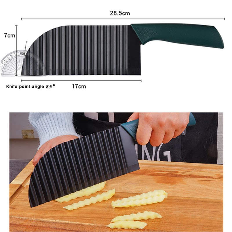 Lamkrtlp Crinkle Slicer, Stainless Steel Potato Chipper Chip Cutter, Crinkle