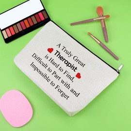 Therapist Appreciation Gifts Makeup Bag Thank You Therapist Gifts Inspirational Encouragement Gifts for Mental Health Speech Therapist Graduation Retirement Gift for Therapist Travel Cosmetic Pouch