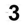 BetLight 3 inch Self-Adhesive House Numbers/Stainless Steel Sticker Mailbox Numbers/Black/Number