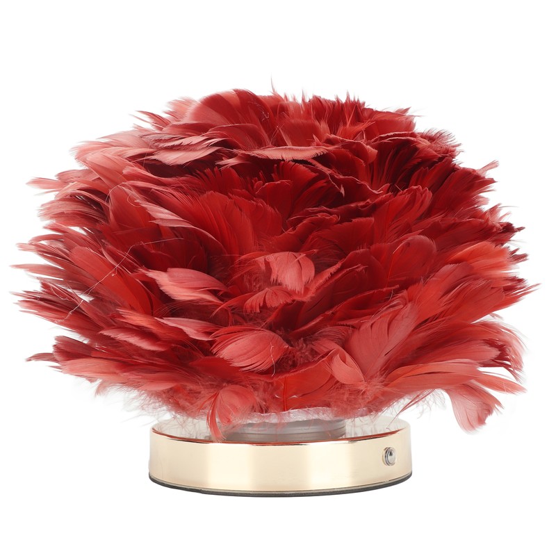 Feather Table Lamp Stepless Dimming USB Charging Touch Control LED