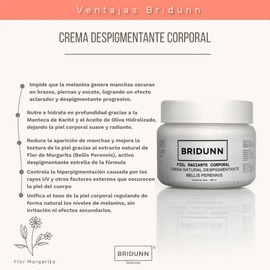 Crema Corporal Despigmentante y Aclarante de Manchas 150 ml – Extracto de Margarita (Bellis Perennis) para Brazos, Piernas y Escote Unifica el Tono de