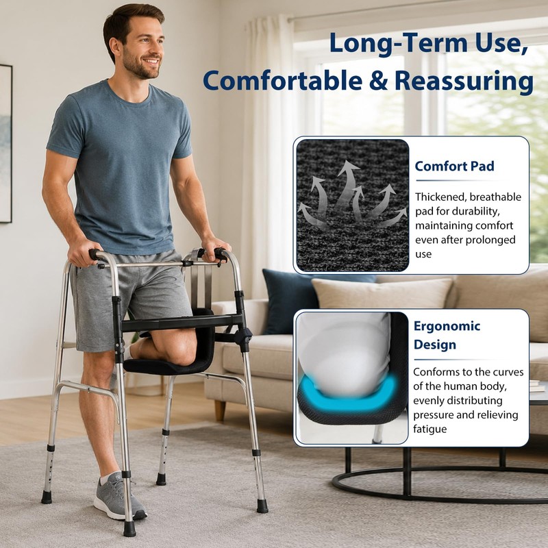 Upgrade Knee Sling for Walker, Height Adjustable