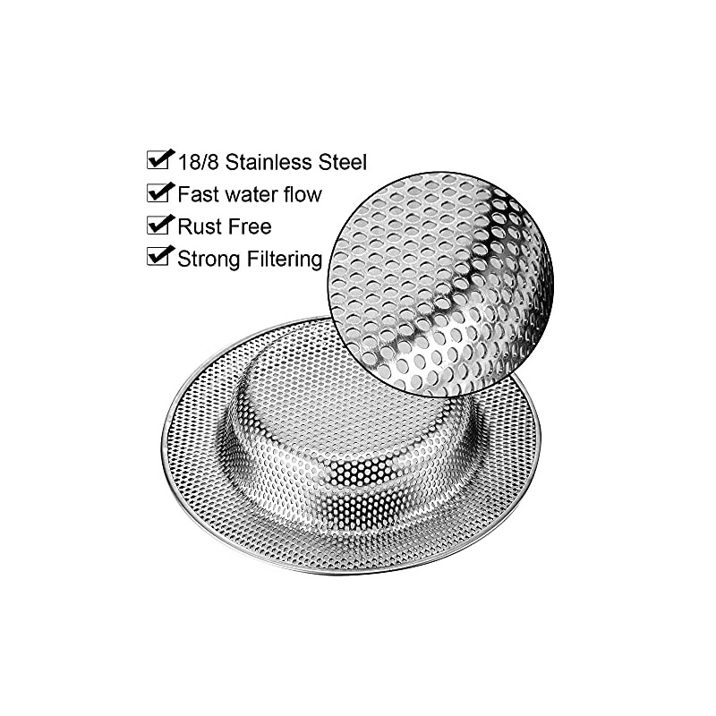 Kitchen Sink Strainer, 2-Pack Sink Strainer Basket with Handle, 4.5"