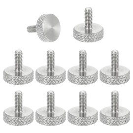 sourcing map M2.5x6mm Vernier Caliper Screws, 304 Stainless Steel Flat Head Thumb Screws Metric Diamond Knurled Head Bolts Grip Knobs Hand Tighten Thread Fasteners Lock Position, 10 Pcs