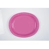 Hot Pink Solid Oval Plates - (Pack of 8) -