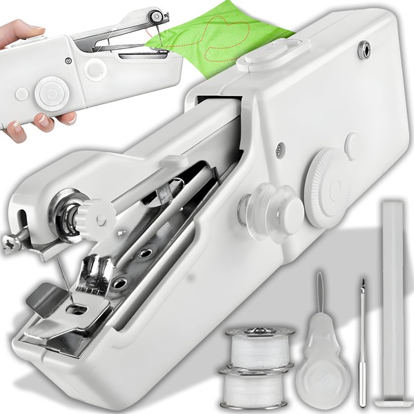 Retoo Electric Mini Sewing Machine with 3 Thread Spools, Portable