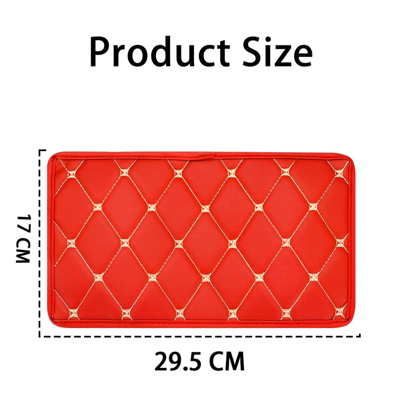 JNNJ Car Centre Console Cushion, Leather Car Armrest Box Pad,