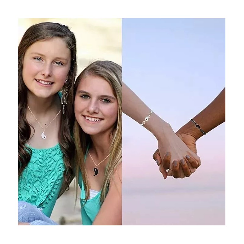 THE9SHOP Yin Yang Pareja O Amistad Pulsera Y Collar De