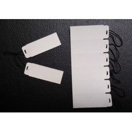 Unbranded Paper Tags Elastic 1.5"  qty 200 off white