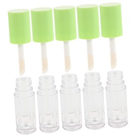 VICASKY 5pcs Cute Lip Gloss Tubes Clear Plastic Lipstick Bottles with Big Brush Portable DIY Lip Care Containers for Travel and Everyday Use