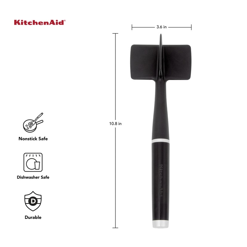 KitchenAid Classic Meat Masher, 10.8-Inch, Black