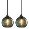 LBSQJ Gray Green Glass Pendant Lights Kitchen Island Lighting Globe