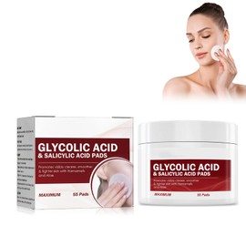 Glykolsäure-Peeling-Pads, Glykolsäure-Pads, Glycolic Peeling Gesicht Pads, Poren Verkleinern & Anti Falten Peelpads, Hilft die Haut Glatt und Verhindert Falten und Linien