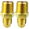 2PCS 1/4" Flare x 1/4" NPT Male Brass Couples Tube