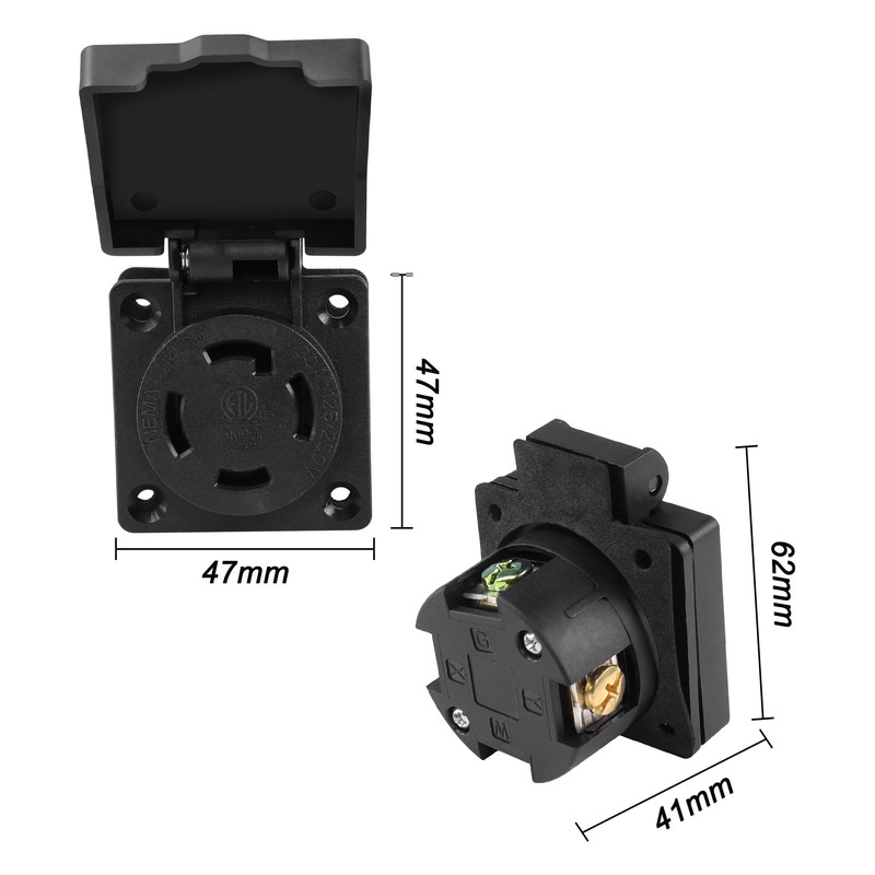 XMSJSIY NEMA L14-30R Outlet 30Amp Locking Receptacle for Generator 125/250V