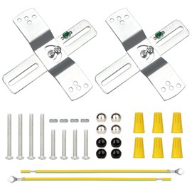 Helunsi 2 Sets Light Fixture Mounting Bracket, 4 inch Universal Crossbar for Lighting, Ceiling Fan Mounting Plate, Steel Crossbar Rotatable, Mounting Cross Brackets with Complete Accessories - 4"