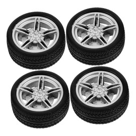 WHAMVOX 4sets Toy Car Wheel Set Assemble Wheels for Boys and Girls Car Toy Replacement Smooth Rubber Boys and Girls 4pcs*4