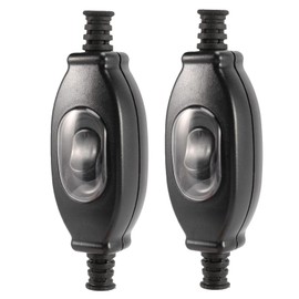 Waterproof Appliance Switch AC 250V 3A ON/OFF IP65 Switch Waterproof Heavy Duty Weatherproof Inline Cord Outdoor Waterproof Switch Rocker Switch Lamp 2 Pack Black