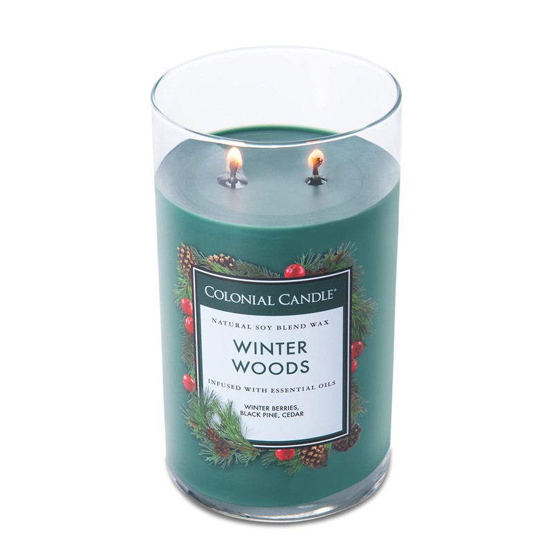 Colonial Candle Scented Jar Candle, Classic Cylinders, Winter Woods, 2