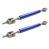 IKON MOTORSPORTS Adjustable Universal Fit Most Vehicles Front Bumper Lip Splitter Diffuser Strut Rod Tie Support Bars 2PCS Blue