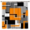 Orange Geometric Shower Curtain Black White and Gray Abstract Minimalist