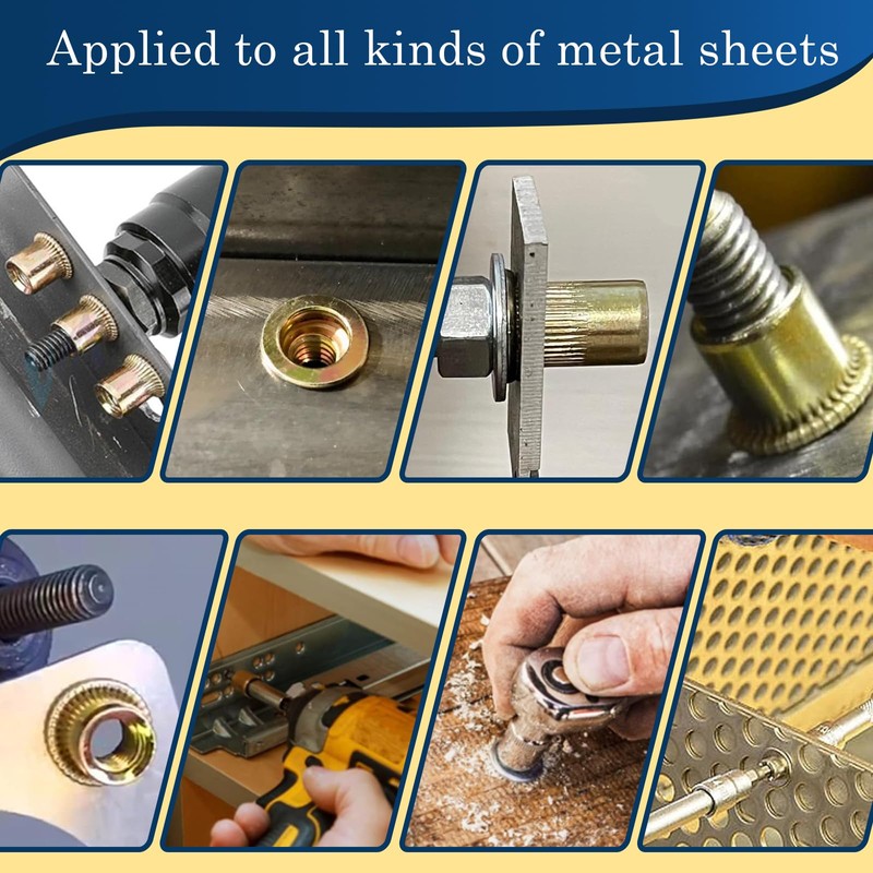 Vifmy 190pcs M4 Rivet Nut Set Metric Zinc Plated Carbon