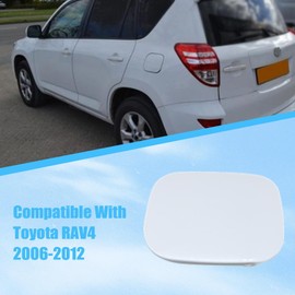 GXARTS White Car Fuel Door Gas Filler Lid Cover Cap 77350-42070 Compatible With Toyota RAV4 2006 2007 2008 2009 2010 2011 2012