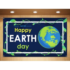 Sunwer Happy Earth Day Photo Booth Backdrop April 22 Decor School Classroom Wall Hanging Background Decoration Supply