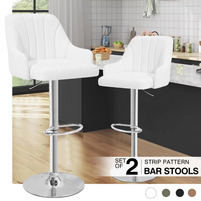 VECELO Bar Stools Set of 2 Adjustable Counter Kitchen Dining