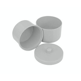 Round Denture Case, Plastic Box, Orthodontic Retainer Bath, Dental Orthodontic Mouth Guard Storage Container Holder with Strainer (White)